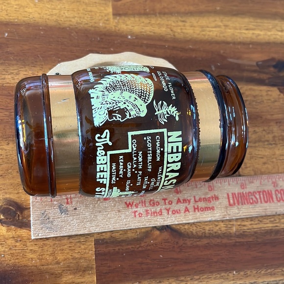 Vintage Amber Barrel ‘NEBRASKA’ Souvenir Travel Glass Mug~ARTMARK - Picture 10 of 10